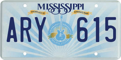 MS license plate ARY615
