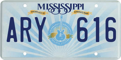 MS license plate ARY616