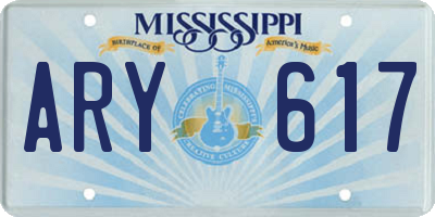 MS license plate ARY617