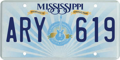 MS license plate ARY619