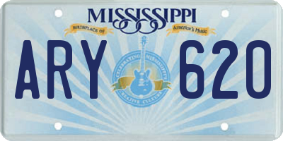 MS license plate ARY620
