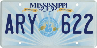 MS license plate ARY622