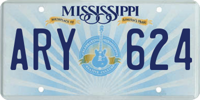 MS license plate ARY624