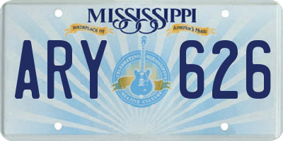 MS license plate ARY626