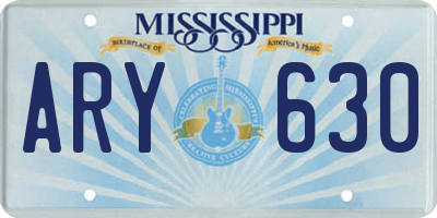 MS license plate ARY630