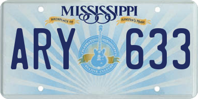 MS license plate ARY633