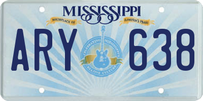 MS license plate ARY638