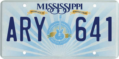 MS license plate ARY641