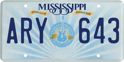 MS license plate ARY643