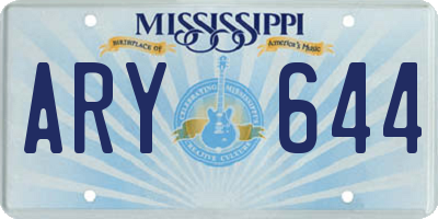 MS license plate ARY644