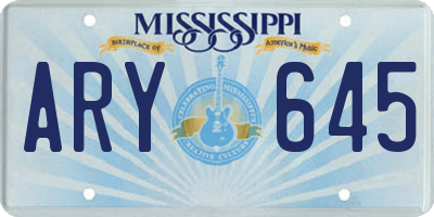 MS license plate ARY645