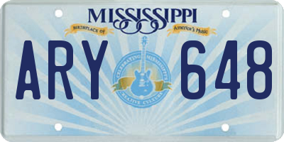 MS license plate ARY648