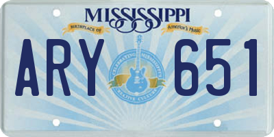 MS license plate ARY651