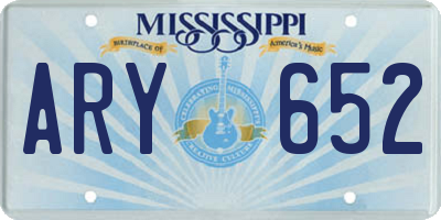 MS license plate ARY652