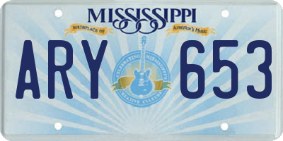 MS license plate ARY653