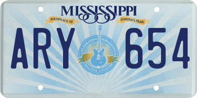 MS license plate ARY654