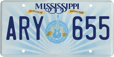 MS license plate ARY655