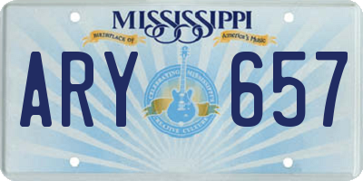 MS license plate ARY657