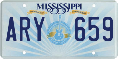 MS license plate ARY659