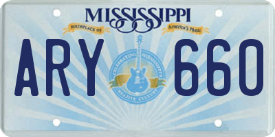 MS license plate ARY660