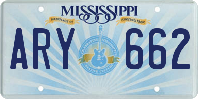 MS license plate ARY662