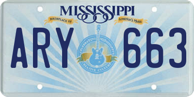 MS license plate ARY663