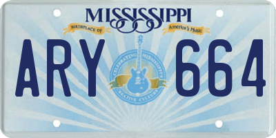 MS license plate ARY664