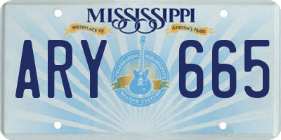 MS license plate ARY665