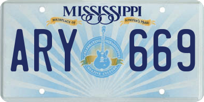 MS license plate ARY669