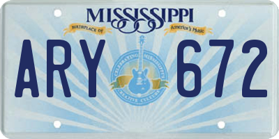 MS license plate ARY672