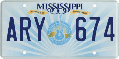 MS license plate ARY674