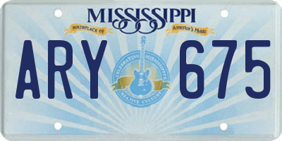 MS license plate ARY675