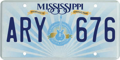 MS license plate ARY676