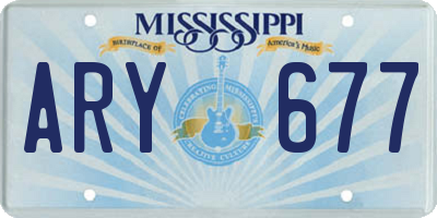 MS license plate ARY677