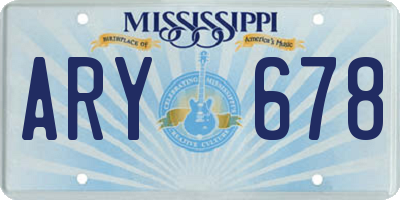 MS license plate ARY678