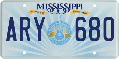 MS license plate ARY680