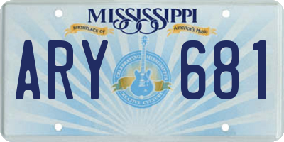 MS license plate ARY681