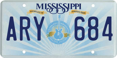 MS license plate ARY684