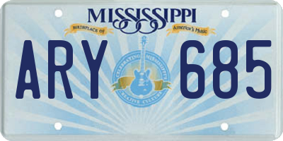 MS license plate ARY685