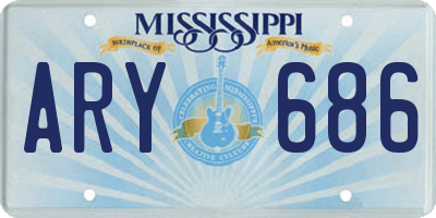 MS license plate ARY686