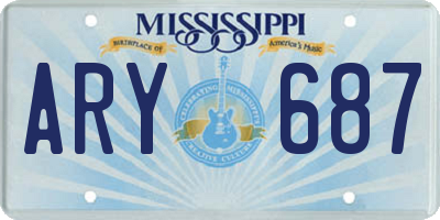 MS license plate ARY687