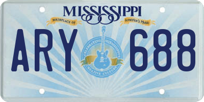 MS license plate ARY688
