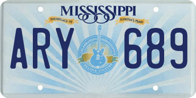 MS license plate ARY689