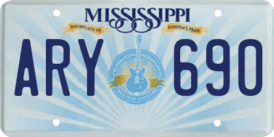 MS license plate ARY690