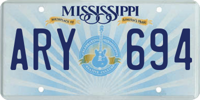 MS license plate ARY694