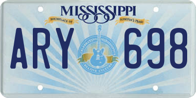 MS license plate ARY698