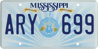 MS license plate ARY699