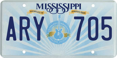 MS license plate ARY705