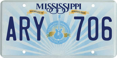 MS license plate ARY706