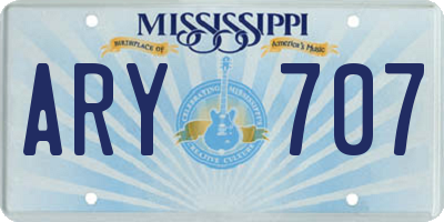 MS license plate ARY707